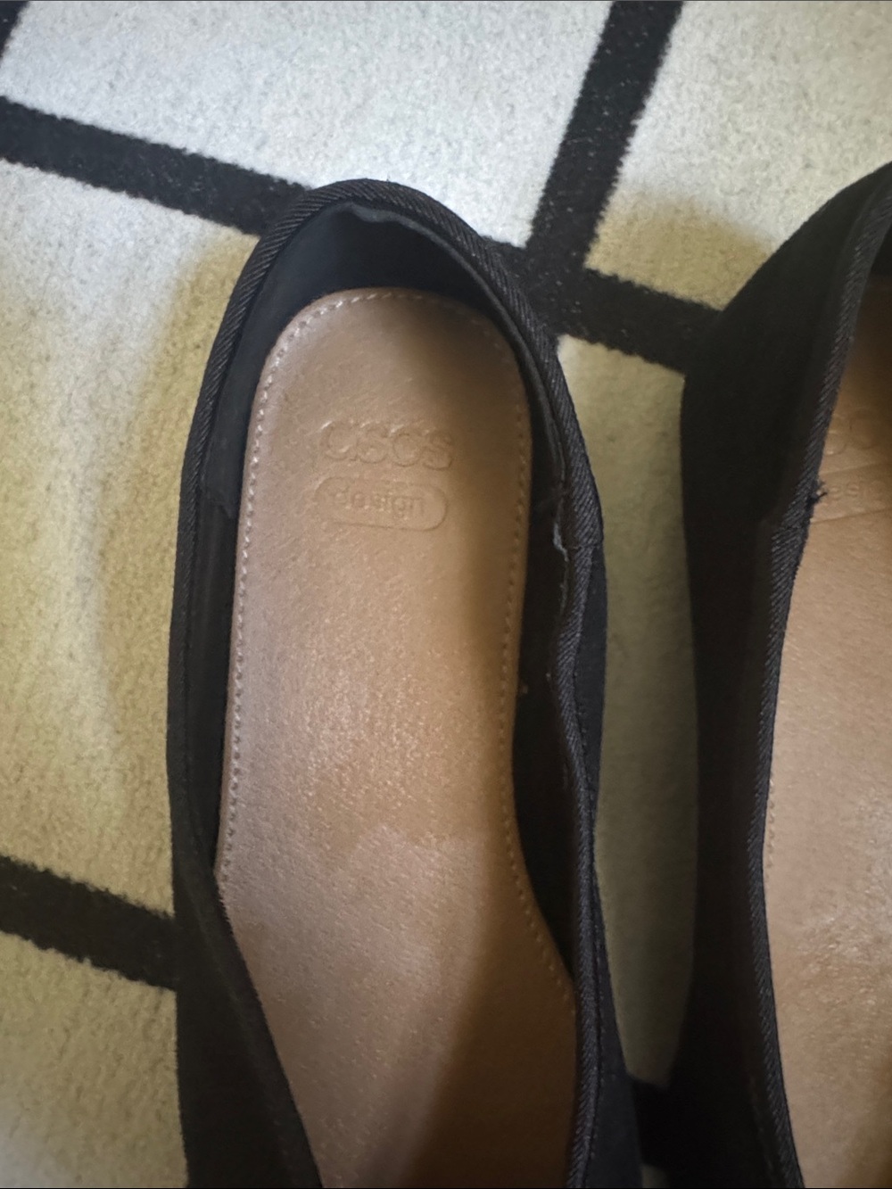 ASOS Black Suede Ballet Flats with Tan Insole size US 5 UK 3 - Picture 2 of 4